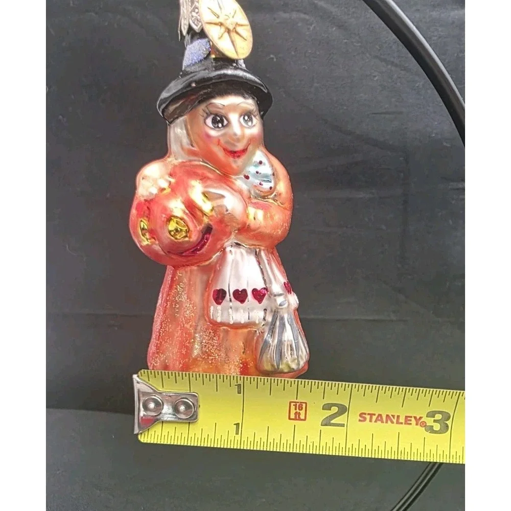 SIGNED 1998 Christopher Radko Agnes & Endora Little Gem Witch Pumpkin Ornament